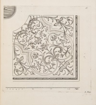 Design for Parterre, fra Theatre des Plans et Jardinages, pub.1652 (gravering) af André Mollet