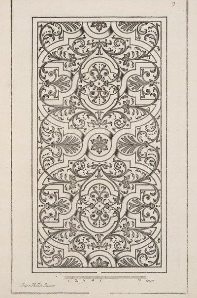 Design for Parterre, fra Theatre des Plans et Jardinages, pub.1652 (gravering) af André Mollet