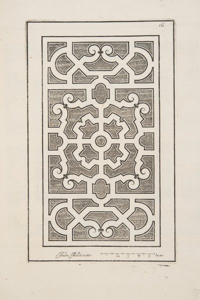 Design for Parterre, fra Theatre des Plans et Jardinages, pub.1652 (gravering) af André Mollet