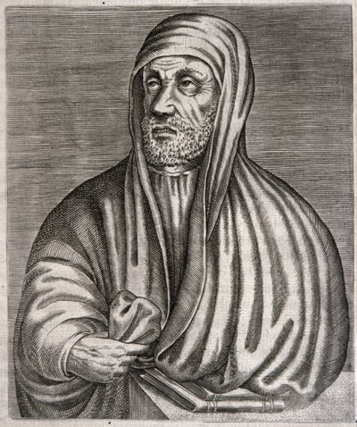 Portræt af Abu Ali al-Husain ibn Abdallah ibn Sina kaldet Avicenna (gravering) af Andre (after) Thevet