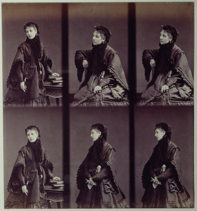 Portræt af Sarah Bernhardt (1844-1923) i bydragt af Andre Adolphe Eugene Disderi
