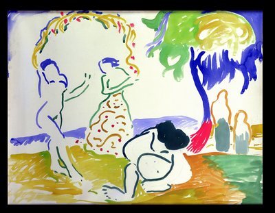 Badegæster, ca. 1905 (akvarel på papir) af Andre Derain
