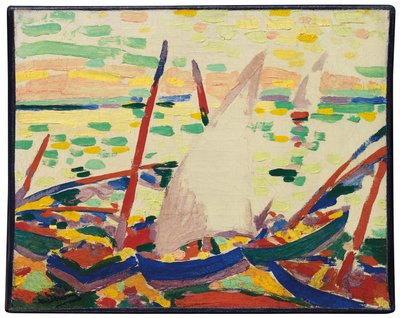 Både på stranden i Collioure; Bateaux sur la plage a Collioure af Andre Derain