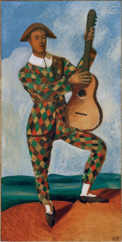 Harlekin med guitar af Andre Derain