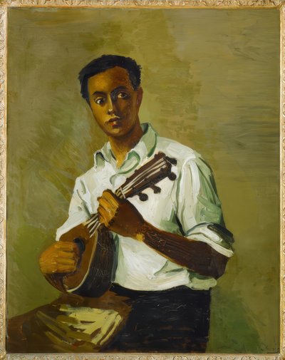 Sort med en mandolin af Andre Derain