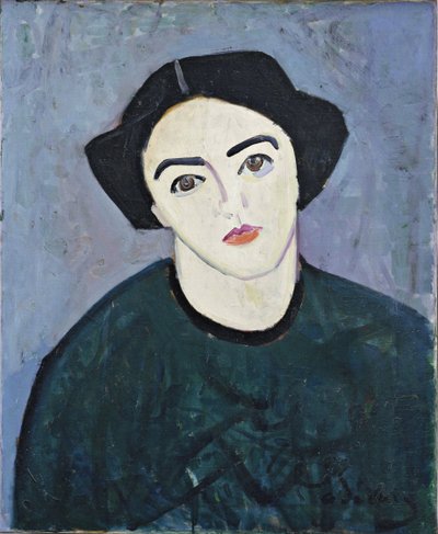 Madame Derain i grønt af Andre Derain