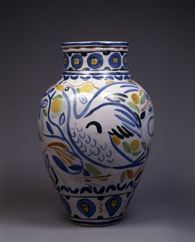 Majolika-vase bemalet og dekoreret med en fugl (keramik) af Andre Derain