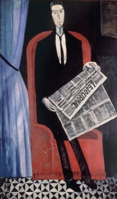 Portræt af en mand med en avis af Andre Derain
