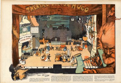 Teater af Victor Hugo af Andre Devambez (1867-1944) karikatur i "" Le rire""" fra 1902 af Andre Devambez