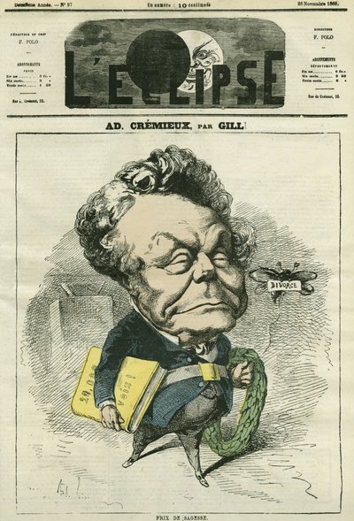 Adolphe Cremieux (1796-1880), advokat, politiker og præsident for den israelske universelle alliance. Cover i "" L
