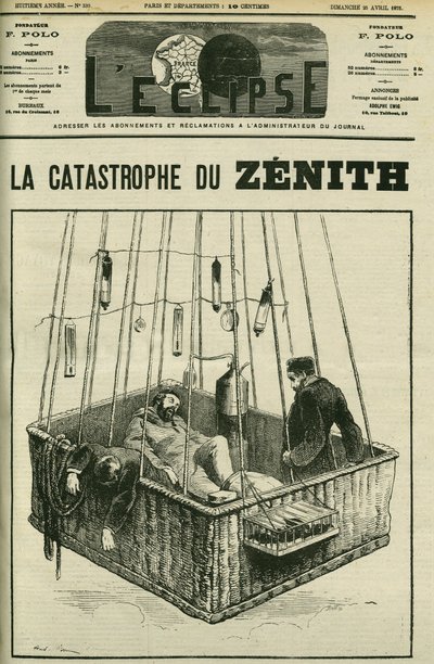 Luftballonulykke, Zenith, 15. april af Andre Gill