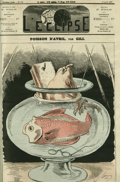 April fisk, fisken er Adolphe Thiers (1797-1877). Cover i "" L