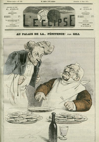 Ved angerens palads, karikatur af republikkens præsident Adolphe Thiers (1797-1877). Cover i "" L