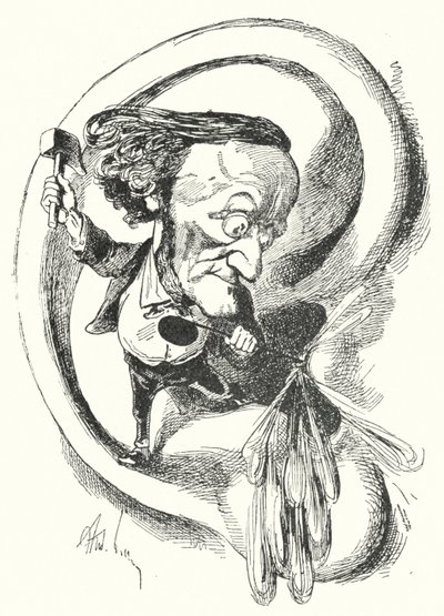 Karikatur af den tyske komponist Richard Wagner (litho) af Andre Gill