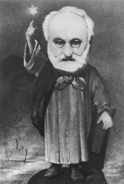 Karikatur af Victor Hugo (1802-85) som tryllekunstner af Andre Gill