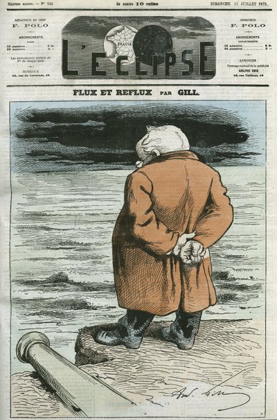 Tegneserie af Adolphe Thiers (1797-1877), fransk statsmand. Cover i "" L