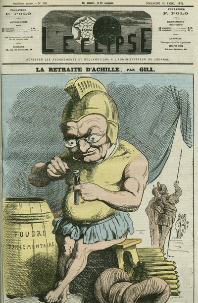 Tegneserie af Adolphe Thiers (1797-1877), fransk statsmand. Cover i "" L