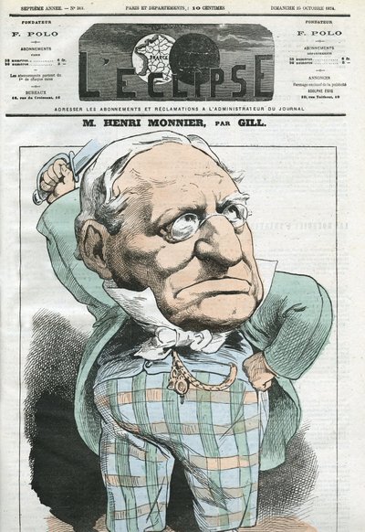 Tegnefilm af Henri Monnier (1799-1877), fransk dramatiker, tegneserietegner, skuespiller. Cover i "" L