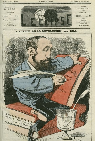 Tegnefilm af Jules Claretie (1840-1913), fransk romanforfatter, dramatiker og kritiker. Cover i "" L