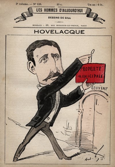 Tegneserie af Abel Hovelacque 1873-1896 Engelsk lingvist og antropolog fra 