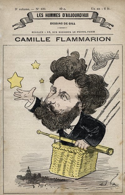 Tegneserie af Camille Flammarion Engelsk videnskabsmand fra 