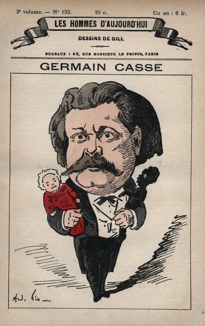 Tegneserie af Germain Casse (1837-1900) fransk politiker, fra 