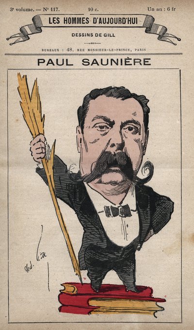 Tegneserie af Paul Sauniere (1827-1894) fra 