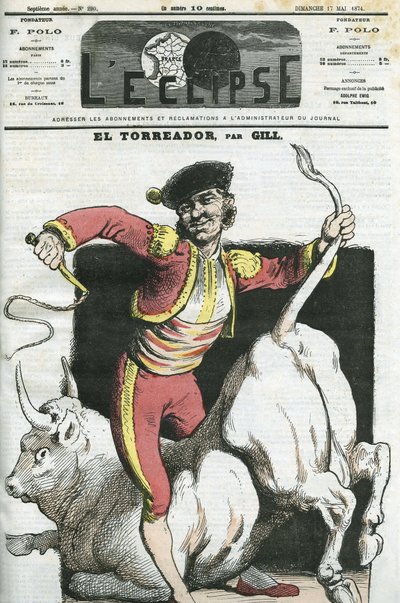 Tegnefilm af en Torreador. Cover i "" L