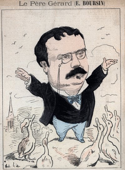 Elphege Boursin (1836-1891) journalist, politisk essayist, brevmand og historiker - tegneserie af Andre Gill i "Les Hommes d