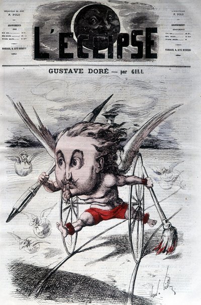 Gustave Doré. fransk tegner og maler (1832 til 1883). Tegnefilm DeGill. Formørkelsen. af Andre Gill