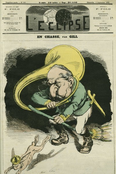 På jagt Louis-Napoleon Bonaparte (1808-1873), republikkens præsident i 1848 og kejser af Frankrig fra 1852 til 1871. Omslag i "" L