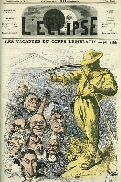 På helligdage for det lovgivende korps forlader deputerede fra nationalforsamlingen Palais Bourbon. Cover i "" L