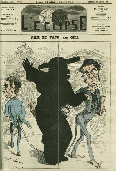 På den ene side Institut de France, på den anden side deputeretkammeret, midt i kirken. Cover i "" L