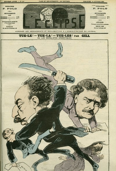 Portræt af Alexandre Dumas Jr. (1824-1895), fransk brevmand og Ernesto Rossi. Cover i "" L