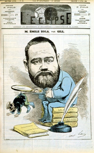 Portræt af Emile Zola af Andre Gill