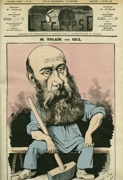 Portræt af Henri Louis Tolain (1828-1897), fransk gravør og politiker. Cover i "" L