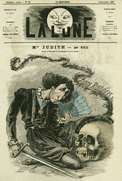 Portræt af Madame Judith (1827-?), fransk skuespillerinde. Tegnefilm af Gill, i "La Lune", 8. december af Andre Gill