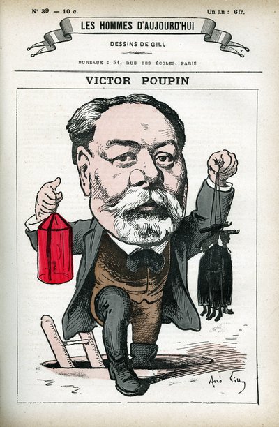Portræt af Victor Poupin (1838-1906), fransk politiker. Tegnefilm af Gill, i "Les Homme d