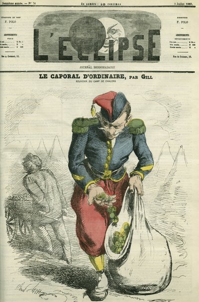 Den sædvanlige korporal, en soldat, der dyrker en have i Chalons lejr. Cover i "" L