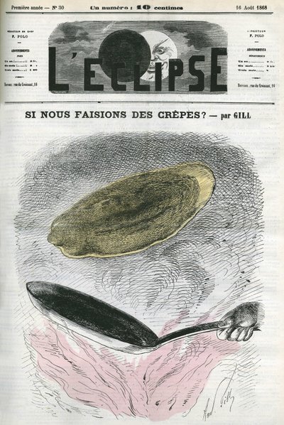 Hvorfor laver vi ikke crepes? , illustration af Gill som reaktion på censur. Cover i "" L