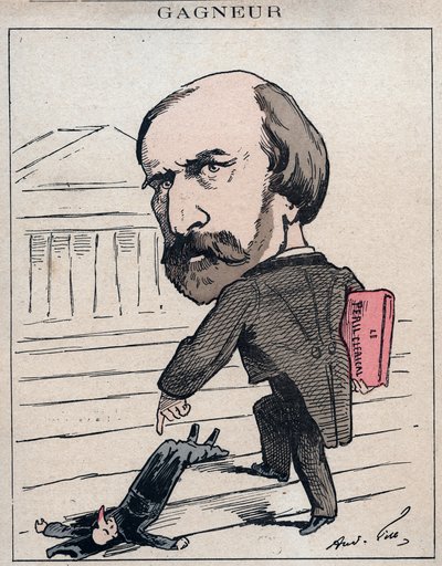 Wladimir Gagneur (1807-1889) Fourierist og socialistisk økonom, deputeret for Jura (1873) - Tegneserie af Andre Gill i "Les Hommes d