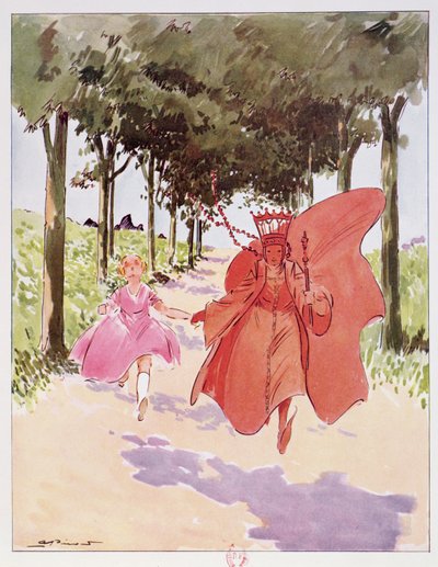 Alice og den røde dronning, illustration fra 