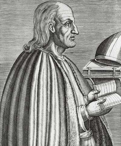 Portræt af Anselm af Canterbury også kendt som Anselm af Aosta (1033-1109), helgen, teolog og kirkedoktor, ærkebiskop af Canterbury, gravering fra 1584 af Andre Thevet (1502-1590) af Andre Thevet