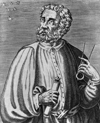 Portræt af Ferdinand Magellan (1480-1521), portugisisk navigatør, stik af André Thevet (1504-1592) fra True portraits and lives of Illustrious men af Andre Thevet