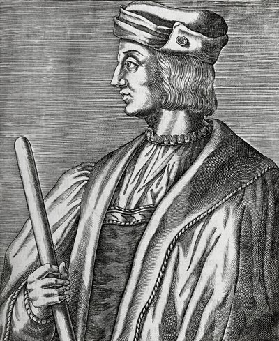 Portræt af Gaston de Foix, hertug af Nemours (1489-1516), gravering fra The True Portraits and Lives of Illustrious Men af Andre Thevet