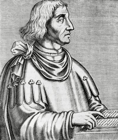 Portræt af Philippes de Commines (ca. 1445-ca. 1512), historiker og diplomat, gravering fra The True Portraits and Lives of Illustrious Men af Andre Thevet