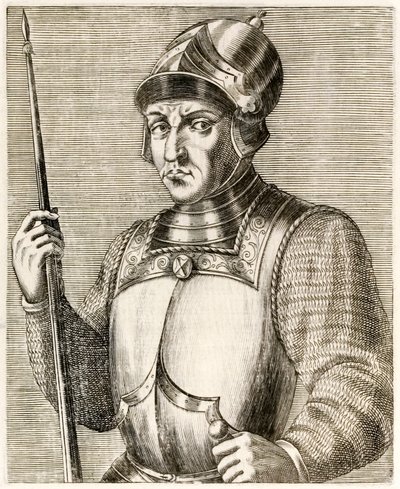Vilhelm Erobreren, den første normanniske konge af England, fra True Portraits af André Thévet udgivet i 1584 af Andre Thevet