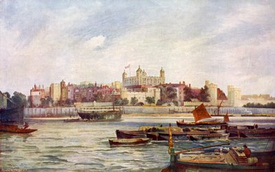 Tower of London fra den anden side af Themsen. af Andre and Sleigh