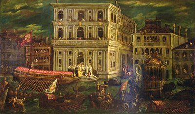 Indskibning af Dogaressa Morosina Morosini Grimani 4. maj 1597, Venedig, ca. 1600 (olie på lærred) af Andrea Vicentino