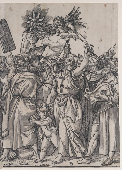 Afsnit B: Isaac, Noah og andre figurer, fra The Triumph of Christ, 1836. af Andrea Andreani